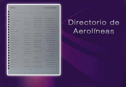 agenda con directorio de aerolineas