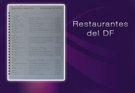 agenda con directorio de restaurantes